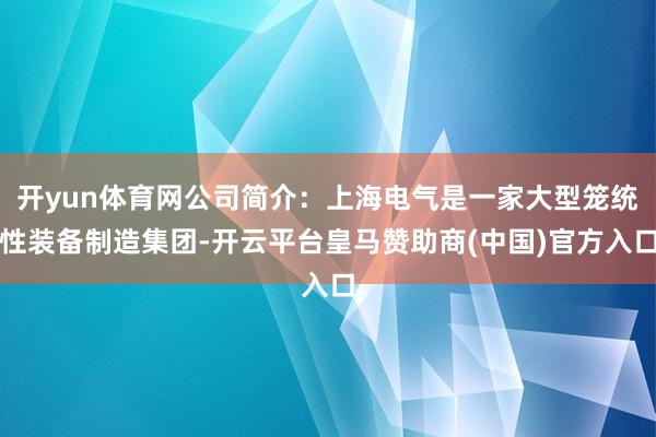 开yun体育网公司简介:上海电气是一家大型笼统性装备制造集团-开云平台皇马赞助商(中国)官方入口