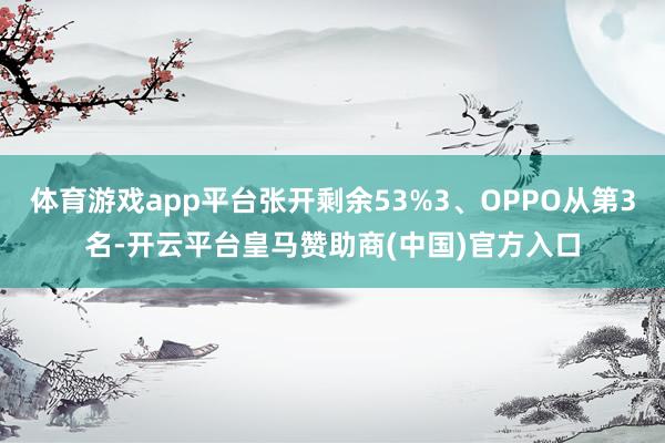 体育游戏app平台张开剩余53%3、OPPO从第3名-开云平台皇马赞助商(中国)官方入口